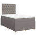 Pat box spring cu saltea, gri taupe, 120x200 cm, textil - WALTI WALTI