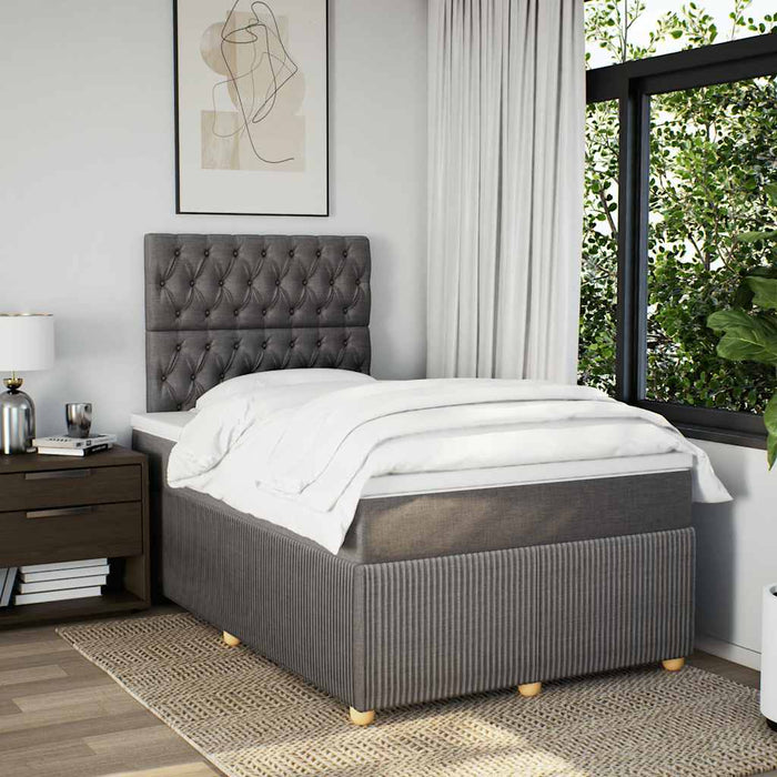 Pat box spring cu saltea, gri taupe, 120x200 cm, textil - WALTI WALTI