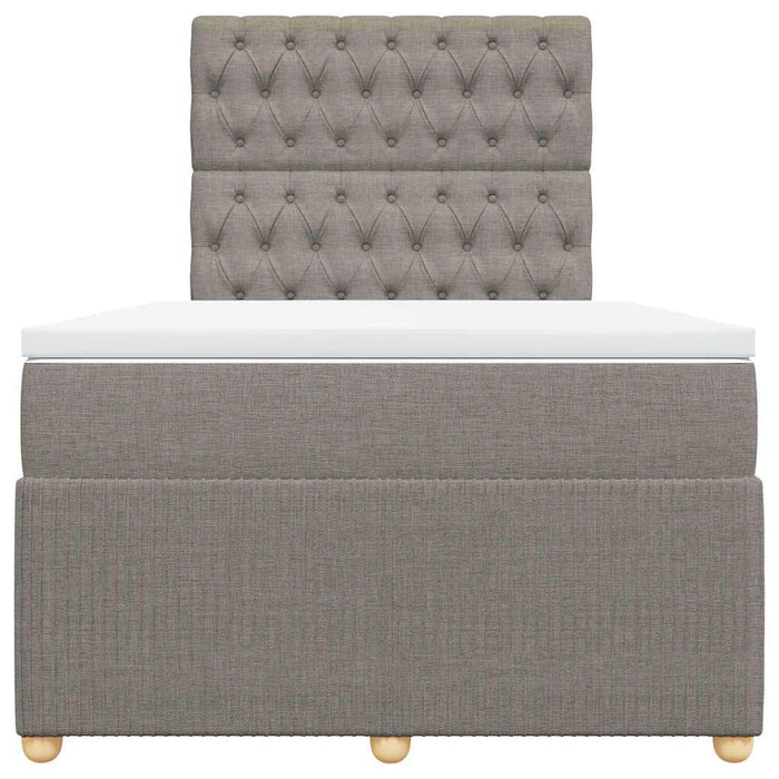 Pat box spring cu saltea, gri taupe, 120x200 cm, textil - WALTI WALTI