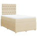 Pat box spring cu saltea, crem, 120x200 cm, textil - WALTI WALTI