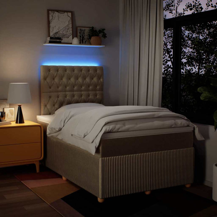 Pat box spring cu saltea, crem, 120x200 cm, textil - WALTI WALTI