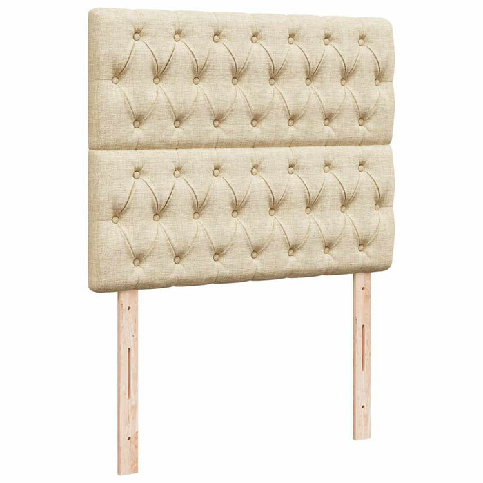 Pat box spring cu saltea, crem, 120x200 cm, textil - WALTI WALTI