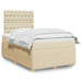 Pat box spring cu saltea, crem, 120x200 cm, textil - WALTI WALTI