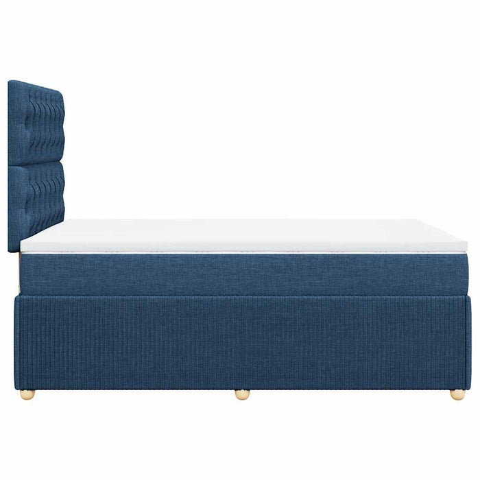 Pat box spring cu saltea, albastru, 120x200 cm, textil - WALTI WALTI