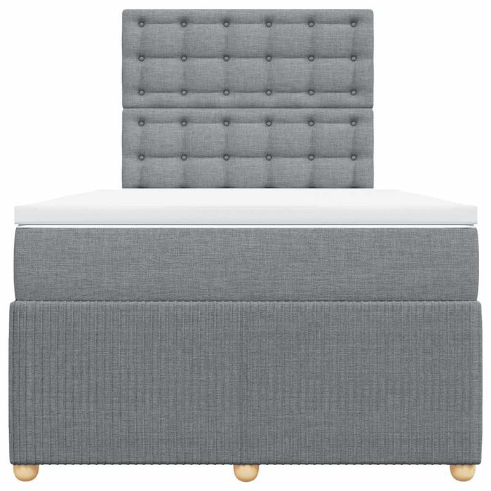 Pat continental cu saltea, gri deschis, 120x200 cm, textil - WALTI WALTI
