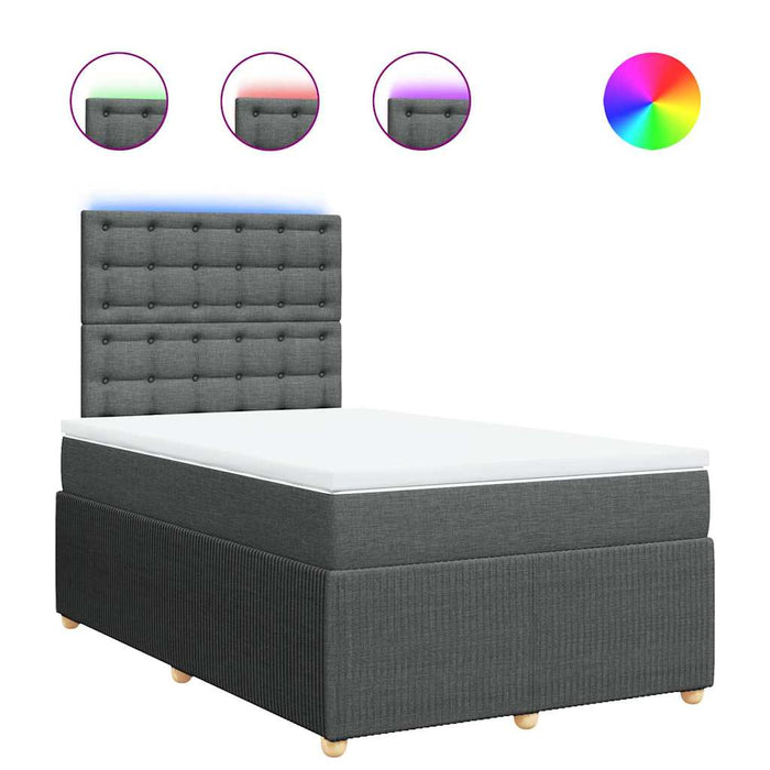 Pat box spring cu saltea, gri închis, 120x200 cm, textil - WALTI WALTI