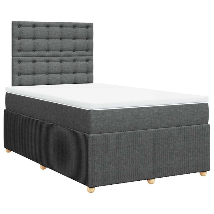 Pat box spring cu saltea, gri închis, 120x200 cm, textil - WALTI WALTI