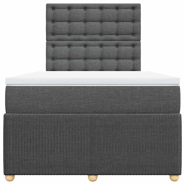 Pat box spring cu saltea, gri închis, 120x200 cm, textil - WALTI WALTI