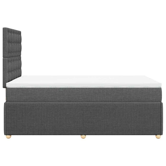 Pat box spring cu saltea, gri închis, 120x200 cm, textil - WALTI WALTI