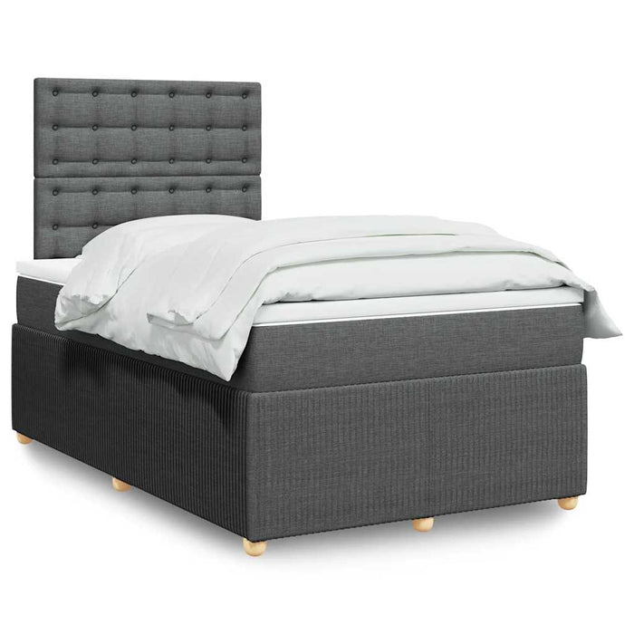 Pat box spring cu saltea, gri închis, 120x200 cm, textil - WALTI WALTI