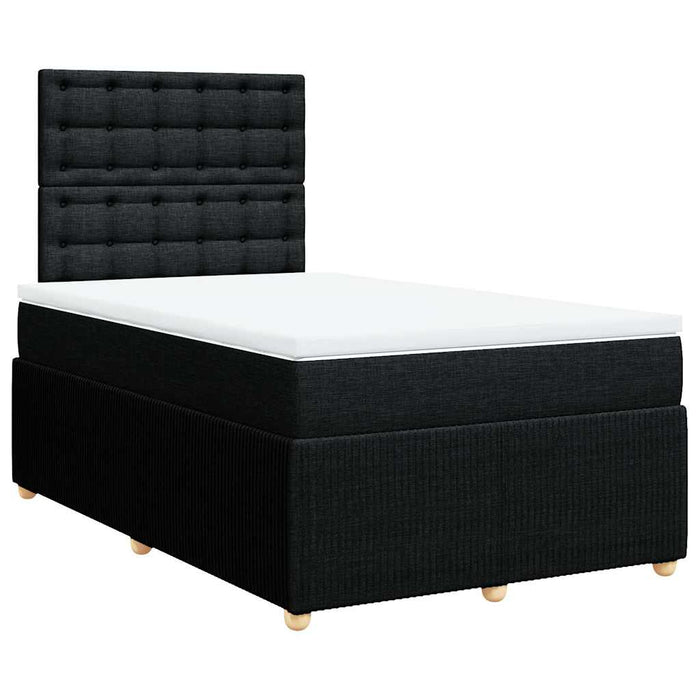 Pat box spring cu saltea, negru, 120x200 cm, textil - WALTI WALTI