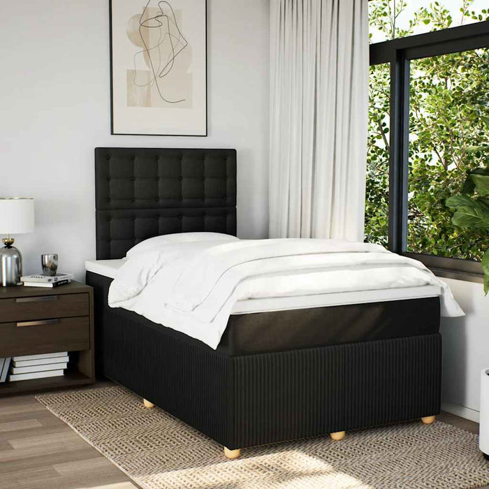 Pat box spring cu saltea, negru, 120x200 cm, textil - WALTI WALTI