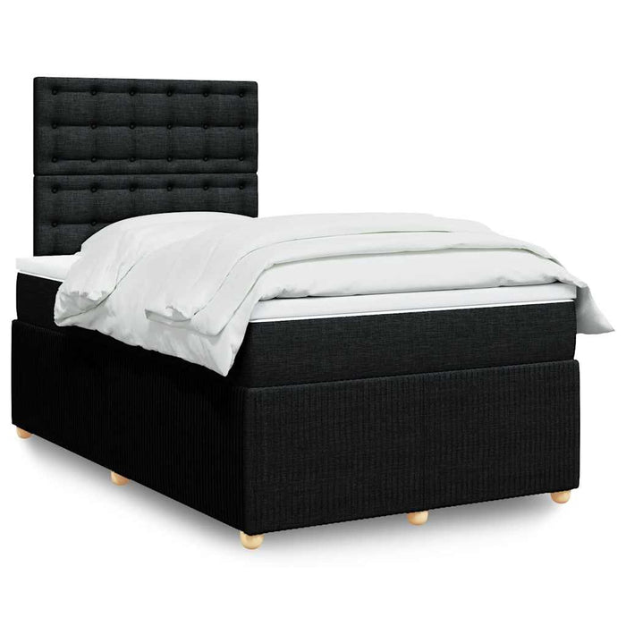 Pat box spring cu saltea, negru, 120x200 cm, textil - WALTI WALTI