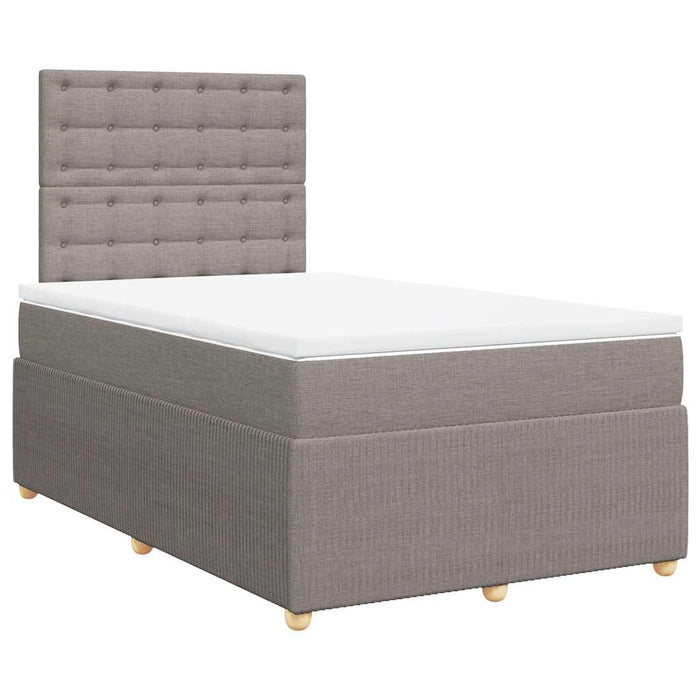 Pat box spring cu saltea, gri taupe, 120x200 cm, textil - WALTI WALTI
