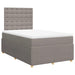 Pat box spring cu saltea, gri taupe, 120x200 cm, textil - WALTI WALTI