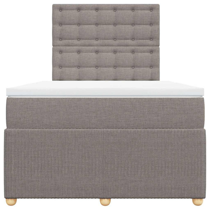 Pat box spring cu saltea, gri taupe, 120x200 cm, textil - WALTI WALTI