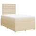 Pat box spring cu saltea, crem, 120x200 cm, textil - WALTI WALTI