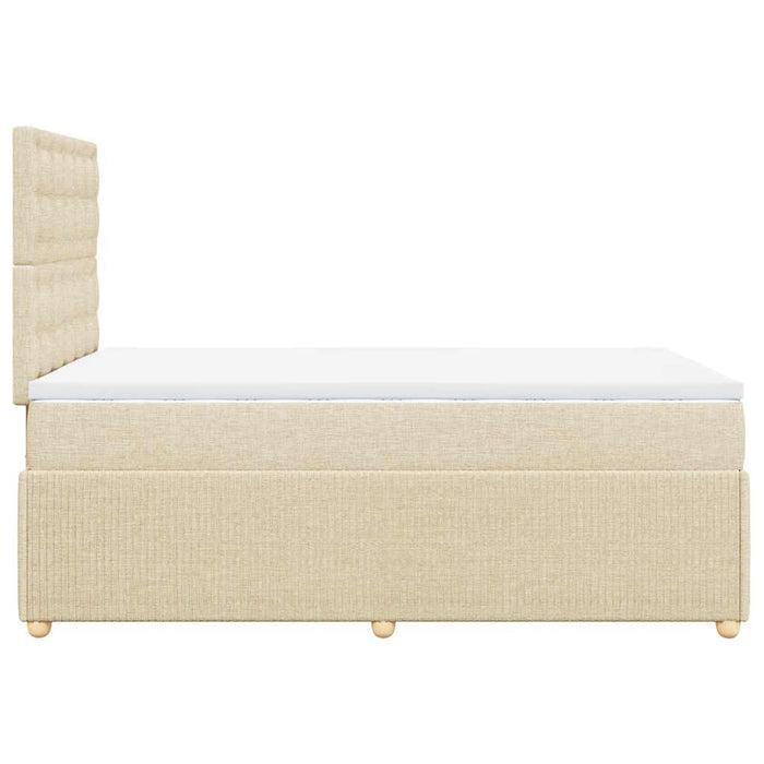 Pat box spring cu saltea, crem, 120x200 cm, textil - WALTI WALTI