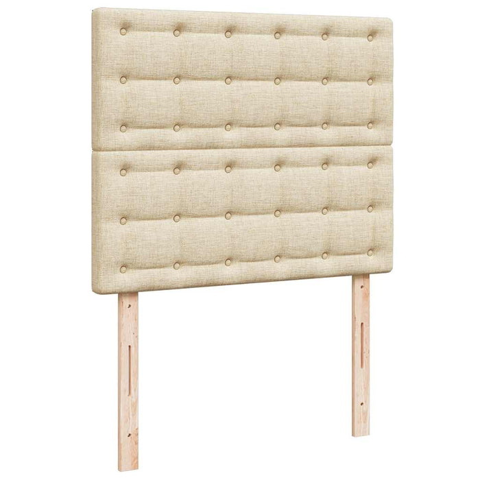 Pat box spring cu saltea, crem, 120x200 cm, textil - WALTI WALTI