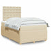 Pat box spring cu saltea, crem, 120x200 cm, textil - WALTI WALTI