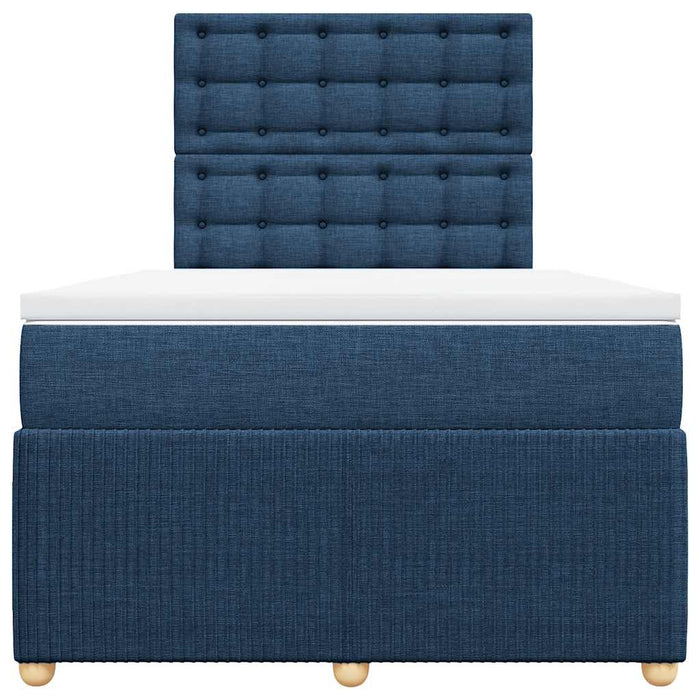 Pat box spring cu saltea, albastru, 120x200 cm, textil - WALTI WALTI