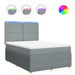 Pat box spring cu saltea, gri deschis, 140x190 cm, textil - WALTI WALTI
