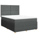 Pat box spring cu saltea, gri închis, 140x190 cm, textil - WALTI WALTI