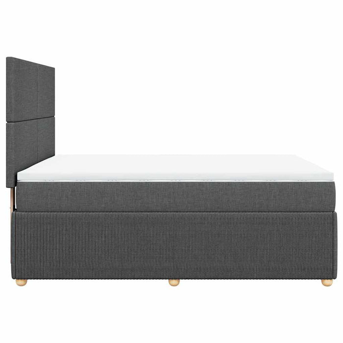 Pat box spring cu saltea, gri închis, 140x190 cm, textil - WALTI WALTI
