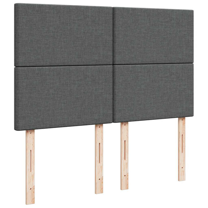 Pat box spring cu saltea, gri închis, 140x190 cm, textil - WALTI WALTI