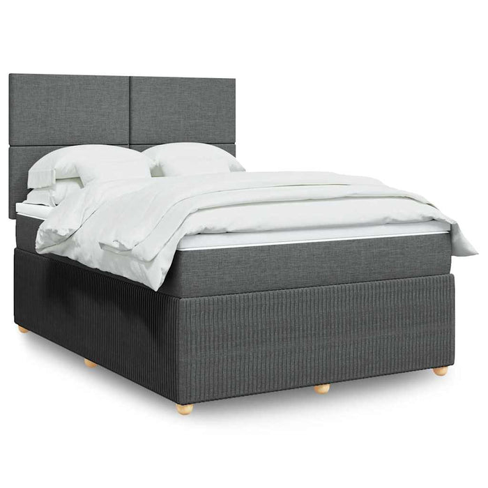 Pat box spring cu saltea, gri închis, 140x190 cm, textil - WALTI WALTI