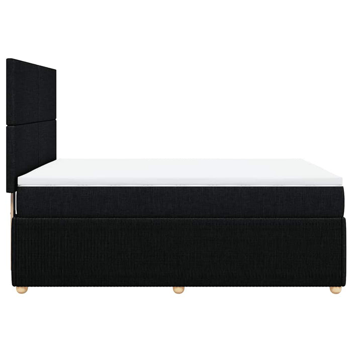 Pat box spring cu saltea, negru, 140x190 cm, textil - WALTI WALTI