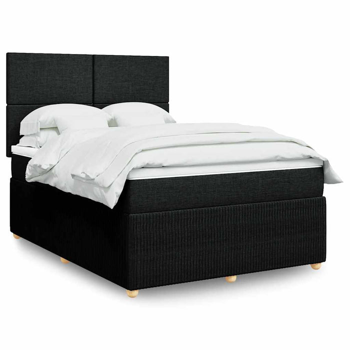 Pat box spring cu saltea, negru, 140x190 cm, textil - WALTI WALTI