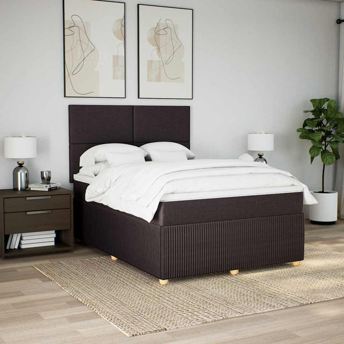 Pat box spring cu saltea, maro închis, 140x200 cm, textil - WALTI WALTI
