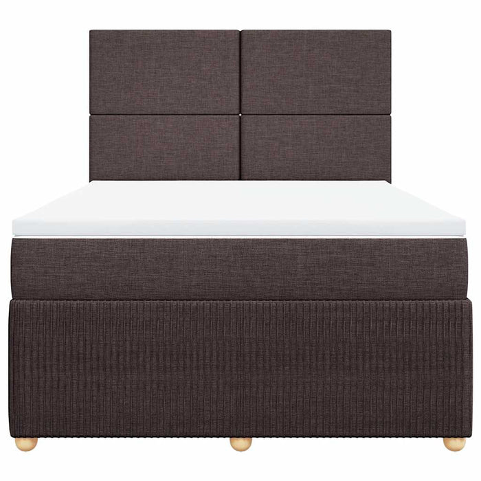 Pat box spring cu saltea, maro închis, 140x200 cm, textil - WALTI WALTI