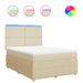 Pat box spring cu saltea, crem, 140x200 cm, textil - WALTI WALTI