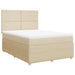 Pat box spring cu saltea, crem, 140x200 cm, textil - WALTI WALTI