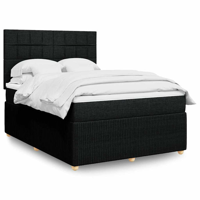 Pat box spring cu saltea, negru, 140x190 cm, textil - WALTI WALTI