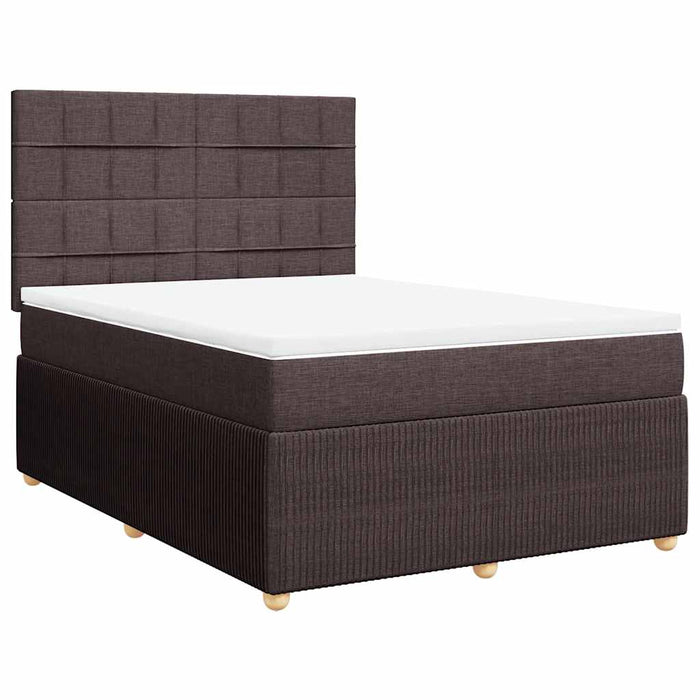 Pat box spring cu saltea, maro închis, 140x200 cm, textil - WALTI WALTI