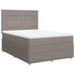 Pat box spring cu saltea, gri taupe, 140x200 cm, textil - WALTI WALTI