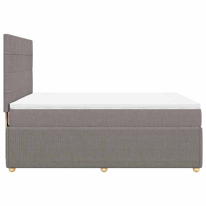 Pat box spring cu saltea, gri taupe, 140x200 cm, textil - WALTI WALTI