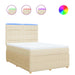 Pat box spring cu saltea, crem, 140x200 cm, textil - WALTI WALTI