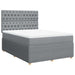 Pat box spring cu saltea, gri deschis, 140x190 cm, textil - WALTI WALTI