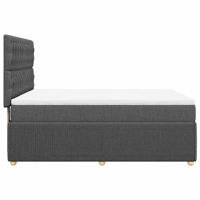 Pat box spring cu saltea, gri închis, 140x190 cm, textil - WALTI WALTI