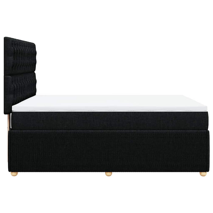 Pat box spring cu saltea, negru, 140x190 cm, textil - WALTI WALTI