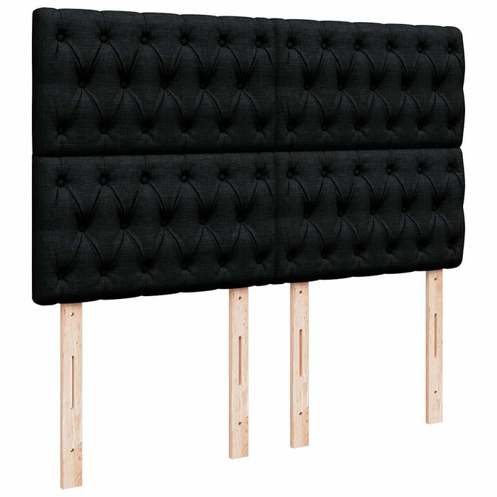 Pat box spring cu saltea, negru, 140x190 cm, textil - WALTI WALTI