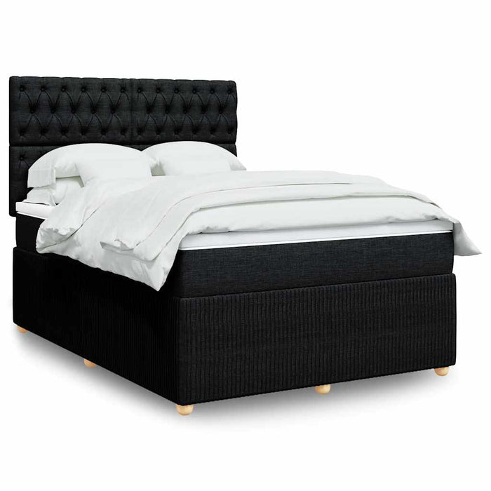 Pat box spring cu saltea, negru, 140x190 cm, textil - WALTI WALTI