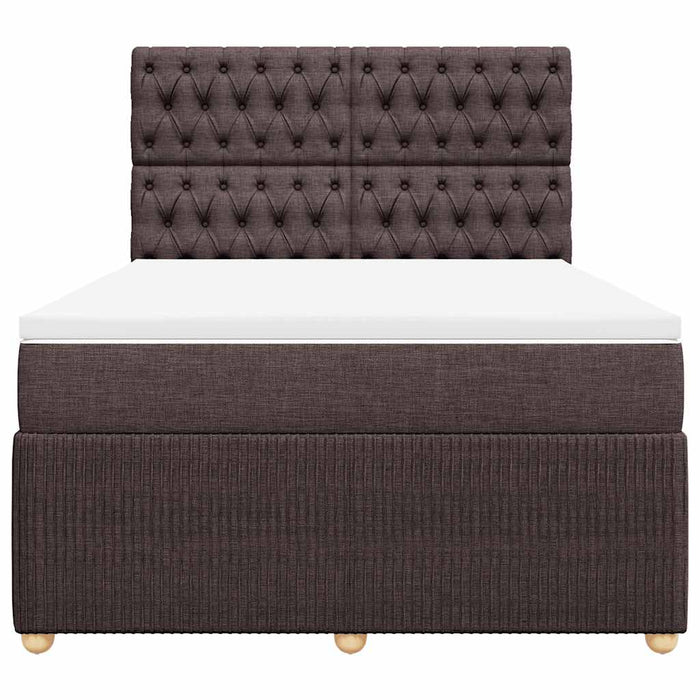Pat box spring cu saltea, maro închis, 140x200 cm, textil - WALTI WALTI
