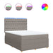 Pat box spring cu saltea, gri taupe, 140x200 cm, textil - WALTI WALTI