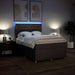 Pat box spring cu saltea, gri taupe, 140x200 cm, textil - WALTI WALTI