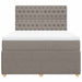 Pat box spring cu saltea, gri taupe, 140x200 cm, textil - WALTI WALTI